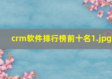 crm软件排行榜前十名