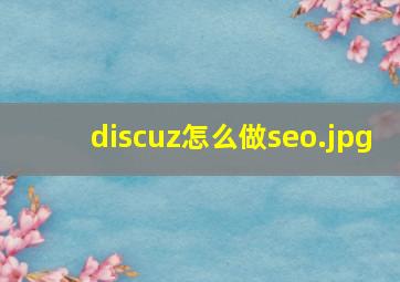 discuz怎么做seo