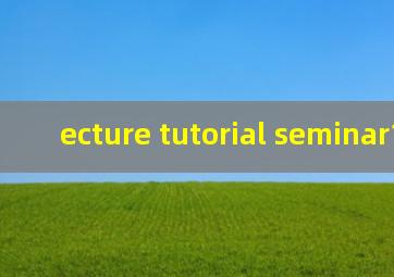 ecture tutorial seminar