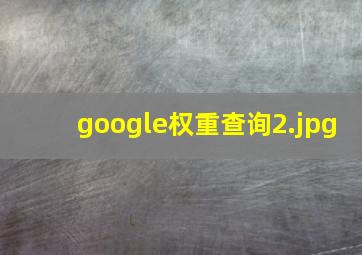 google权重查询
