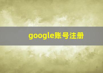 google账号注册