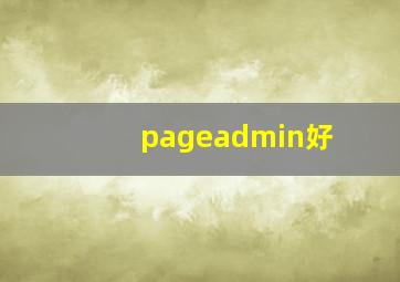 pageadmin好