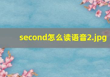 second怎么读语音