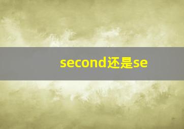 second还是se