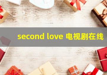 second love 电视剧在线