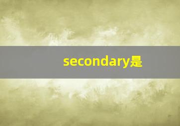 secondary是