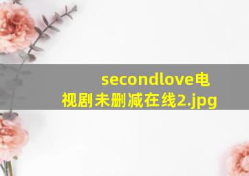 secondlove电视剧未删减在线