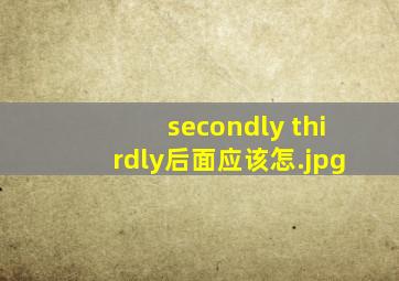 secondly thirdly后面应该怎