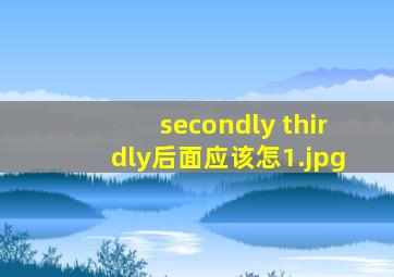 secondly thirdly后面应该怎