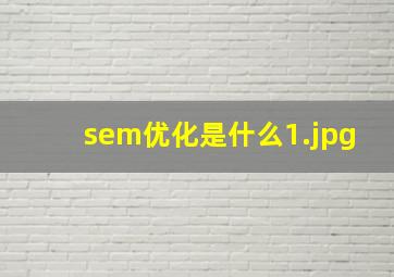 sem优化是什么