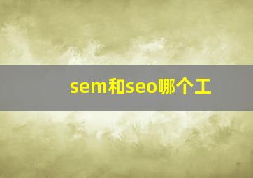 sem和seo哪个工