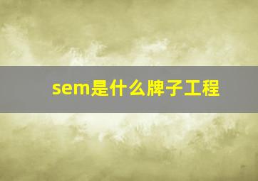 sem是什么牌子工程