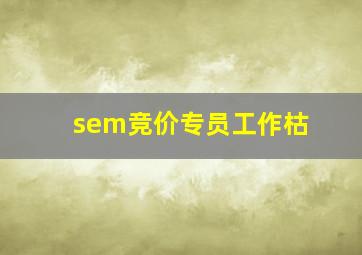 sem竞价专员工作枯