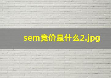 sem竞价是什么