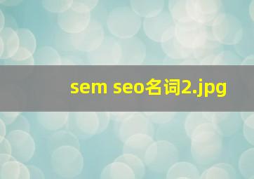 sem seo名词