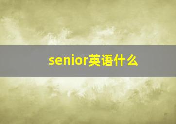 senior英语什么