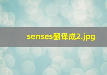 senses翻译成