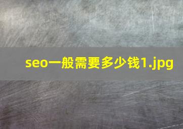 seo一般需要多少钱