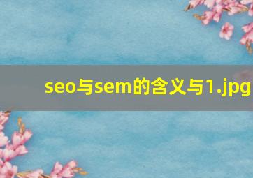 seo与sem的含义与