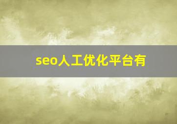 seo人工优化平台有