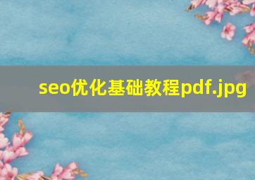 seo优化基础教程pdf