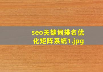 seo关键词排名优化矩阵系统