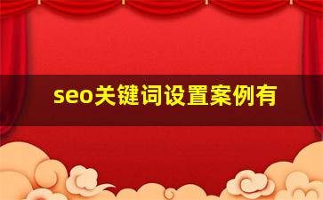 seo关键词设置案例有