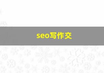seo写作交