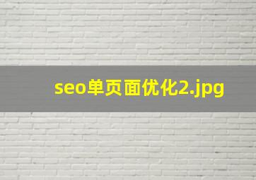 seo单页面优化