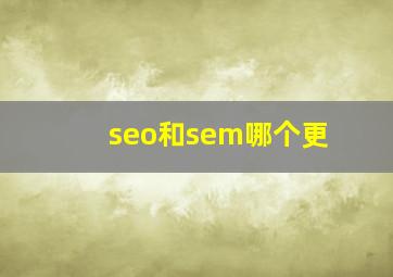 seo和sem哪个更