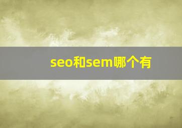 seo和sem哪个有