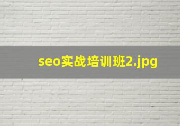 seo实战培训班