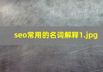 seo常用的名词解释