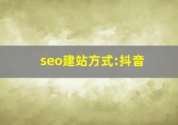 seo建站方式:抖音