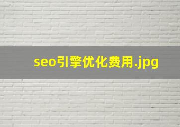 seo引擎优化费用