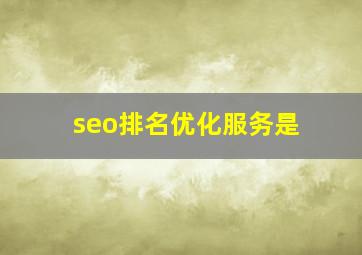 seo排名优化服务是