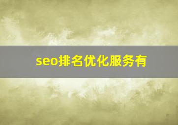 seo排名优化服务有