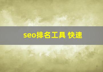 seo排名工具 快速