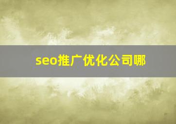 seo推广优化公司哪