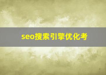 seo搜索引擎优化考