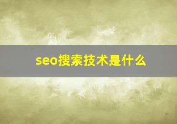 seo搜索技术是什么