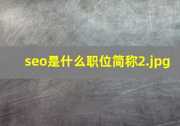seo是什么职位简称