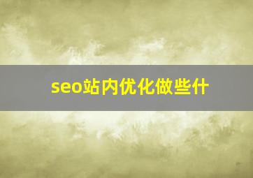 seo站内优化做些什