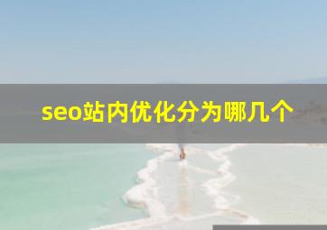 seo站内优化分为哪几个