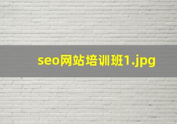 seo网站培训班