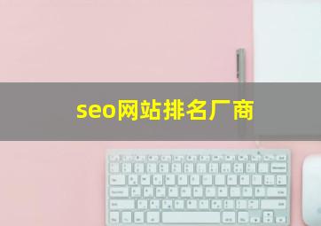 seo网站排名厂商