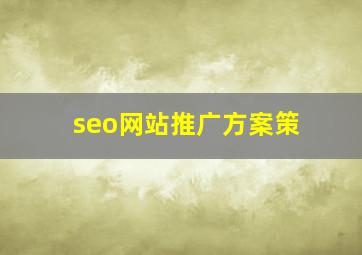 seo网站推广方案策