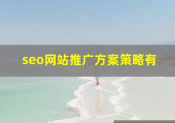 seo网站推广方案策略有
