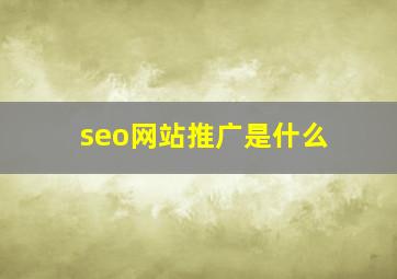 seo网站推广是什么