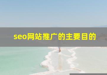seo网站推广的主要目的